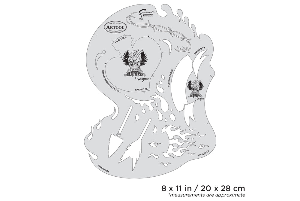 IWATA Artool Blasted FX Sacred FXFreehand Airbrush Template by Ryan 'Ryno' Templeton | 758240150961