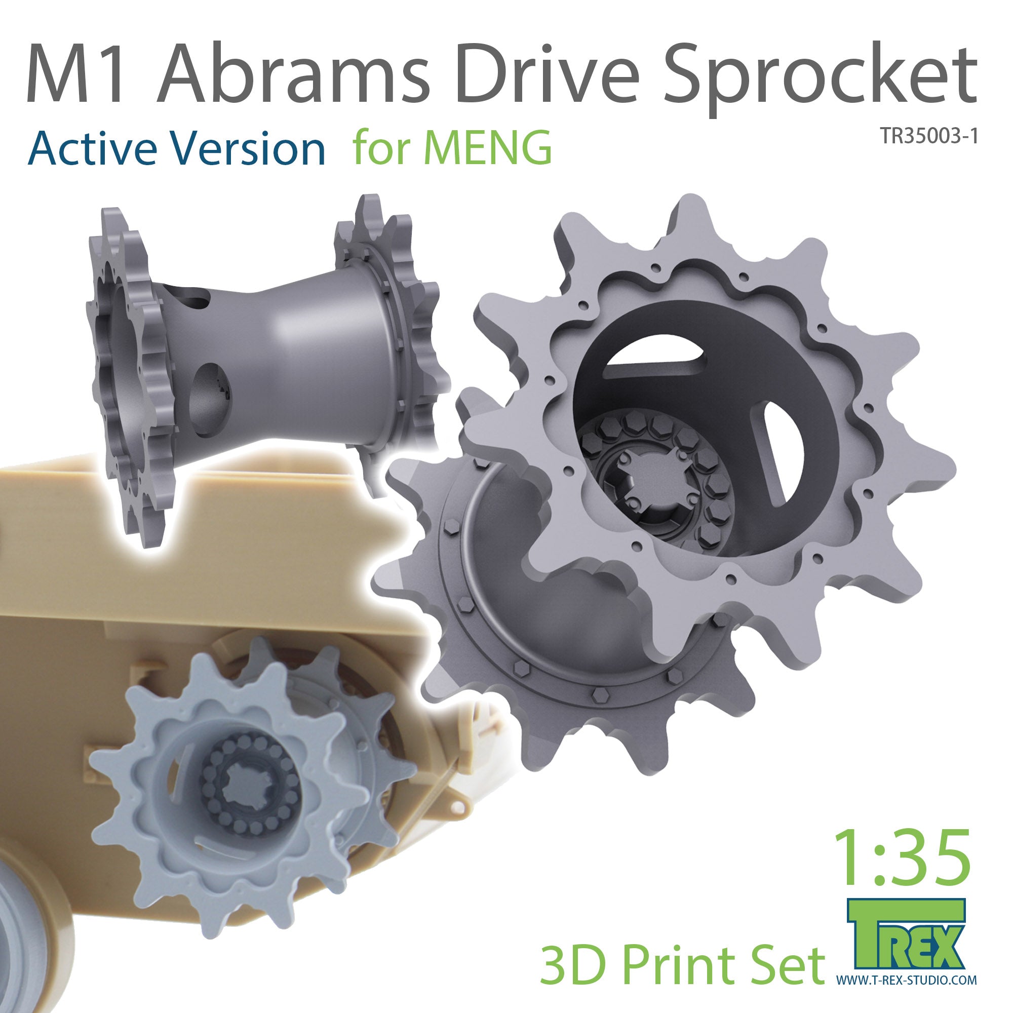 T-Rex Studio 1/35 M1 Abrams Sprocket Set A (Active Version) for Meng | 6973984750510
