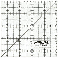 OLFA QR-4S 4 1/2' Square Non-Slip Frosted Acrylic Ruler | 91511300888