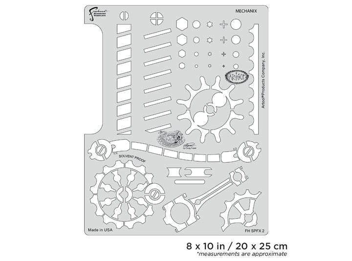 IWATA Artool Steampunk FX Mechanix Freehand Airbrush Template by Craig Fraser | 758240150619