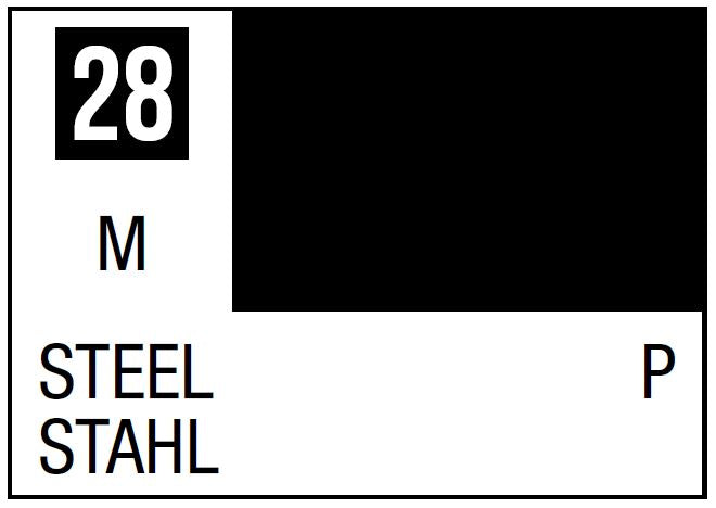 Mr Hobby Mr. Color 28 - Steel (Metallic/Primary) - 10ml | 4973028535860