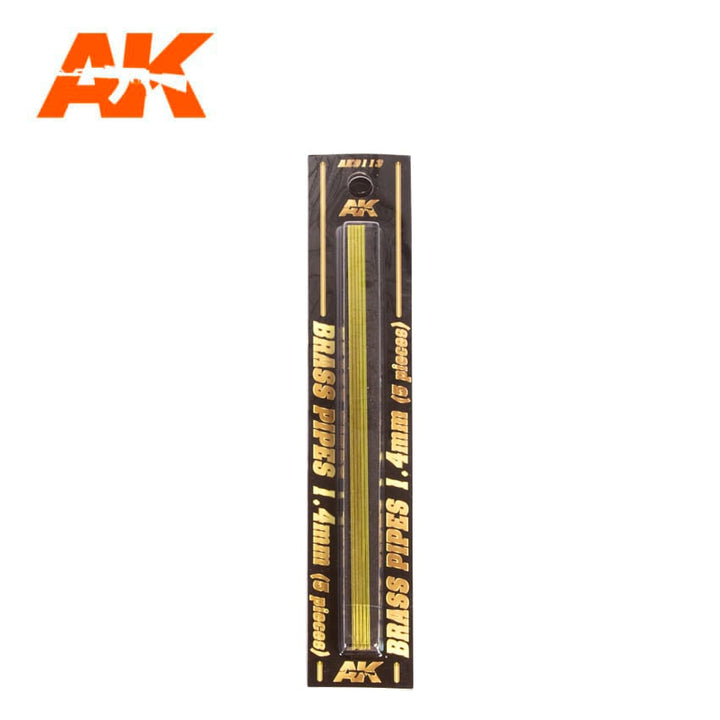 AK Interactive BRASS PIPES 1.4mm, 5 units | 8435568307193