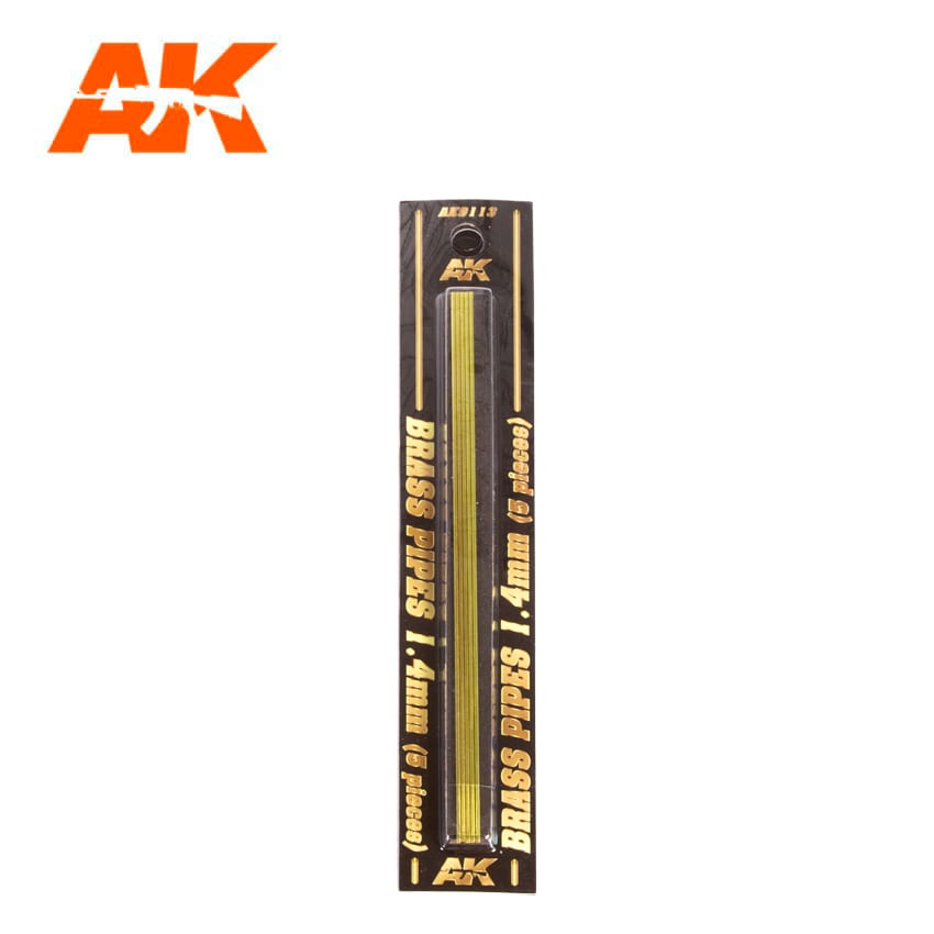 AK Interactive BRASS PIPES 1.4mm, 5 units | 8435568307193
