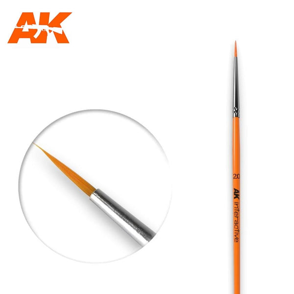 AK Interactive Round Brush 2/0 Synthetic
