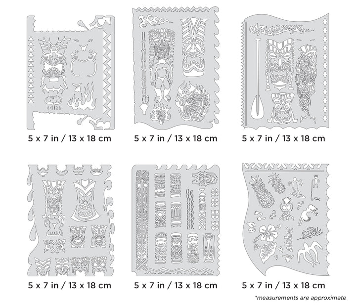 IWATA Artool Tiki Master Mini Series Freehand Airbrush Template Set by Dennis Mathewson | 758240038283