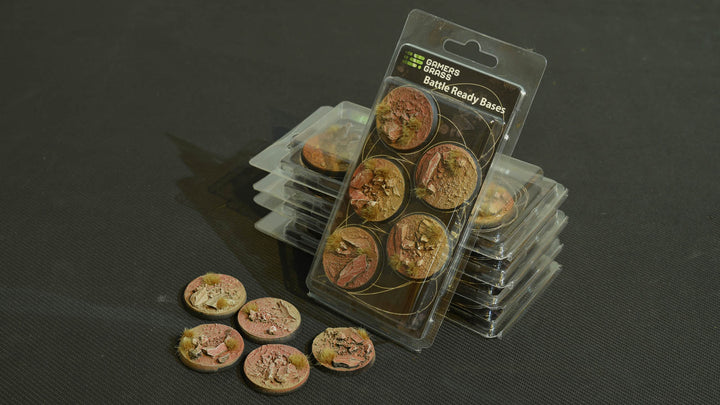 Gamers Grass Battle Ready Bases - Badlands - Round 40mm (x5) | 738956788818