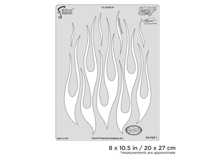 IWATA Artool Flame-o-rama 2 Classico Freehand Airbrush Template by Craig Fraser | 758240038436