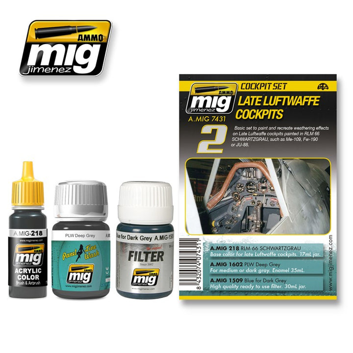 Ammo Mig Late Luftwaffe Cockpit Weathering Set | 8432074074311