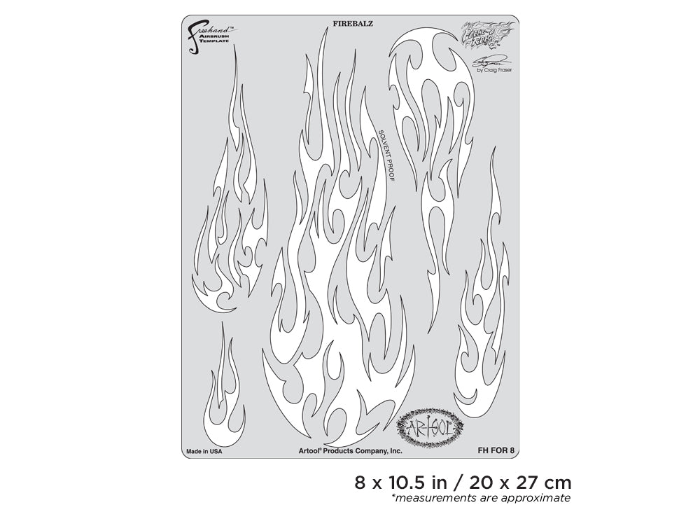 IWATA Artool Flame-o-rama 2 Firebalz Freehand Airbrush Template by Craig Fraser | 758240038443
