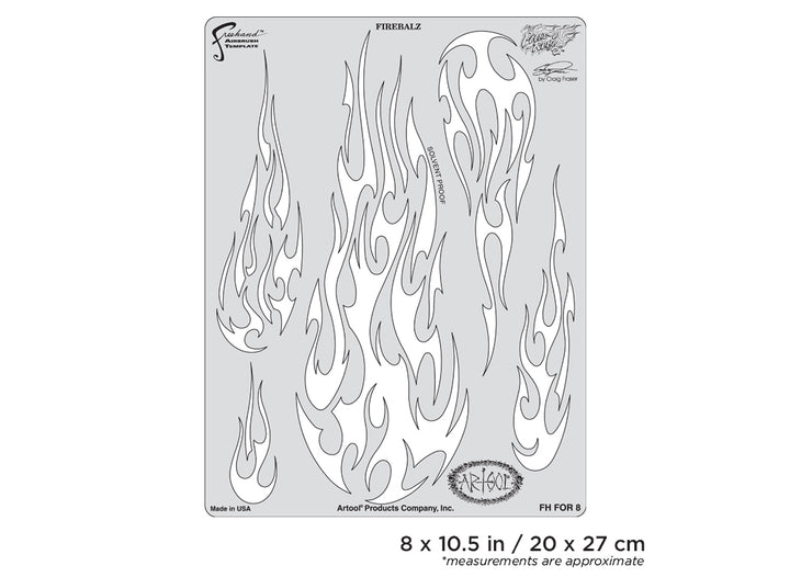IWATA Artool Flame-o-rama 2 Firebalz Freehand Airbrush Template by Craig Fraser | 758240038443