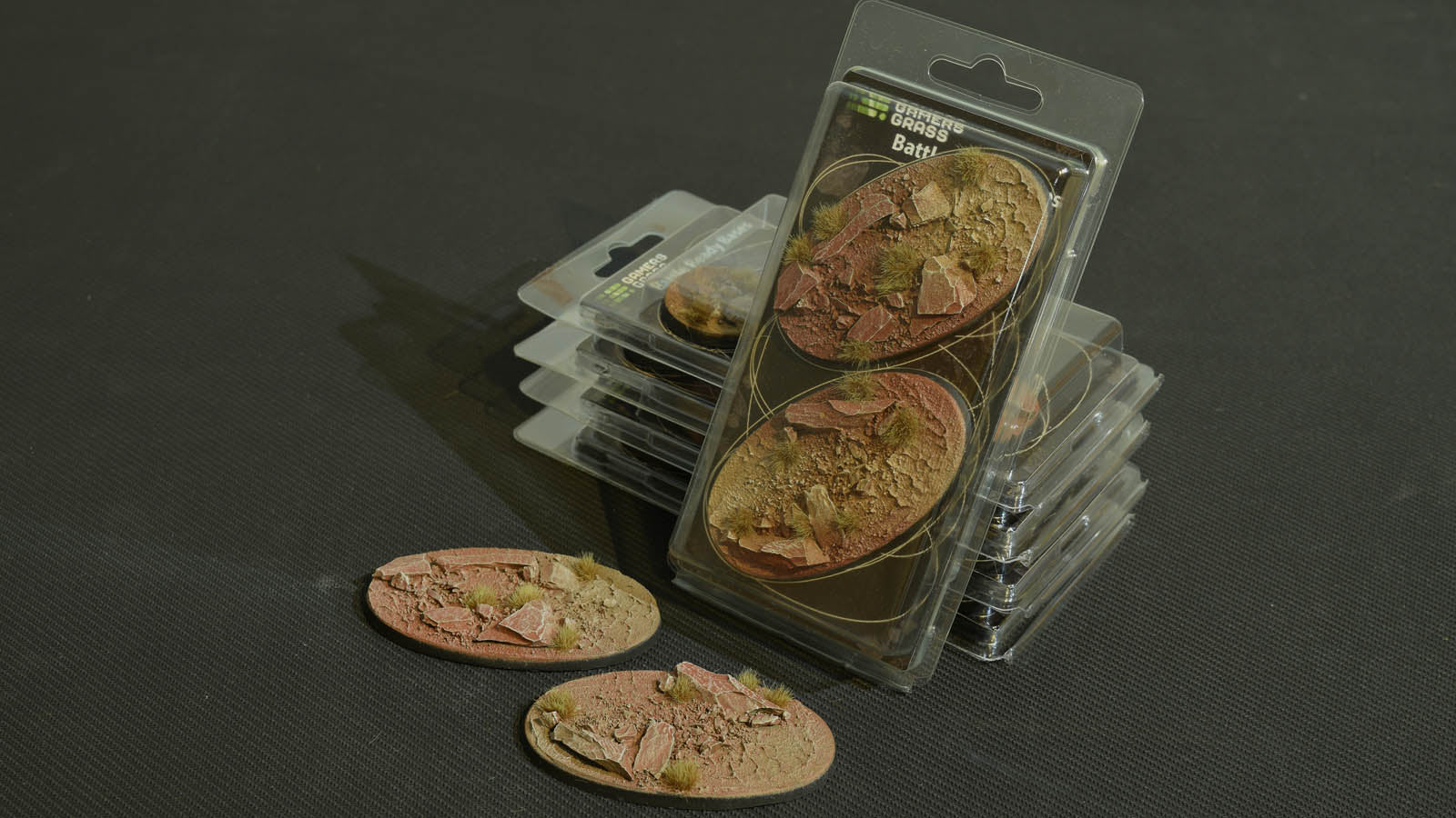 Gamers Grass Battle Ready Bases - Badlands - Oval 90mm (x2) | 738956788863