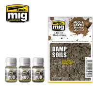 Ammo Mig Damp Soils Mud & Earth Set | 8432074074397