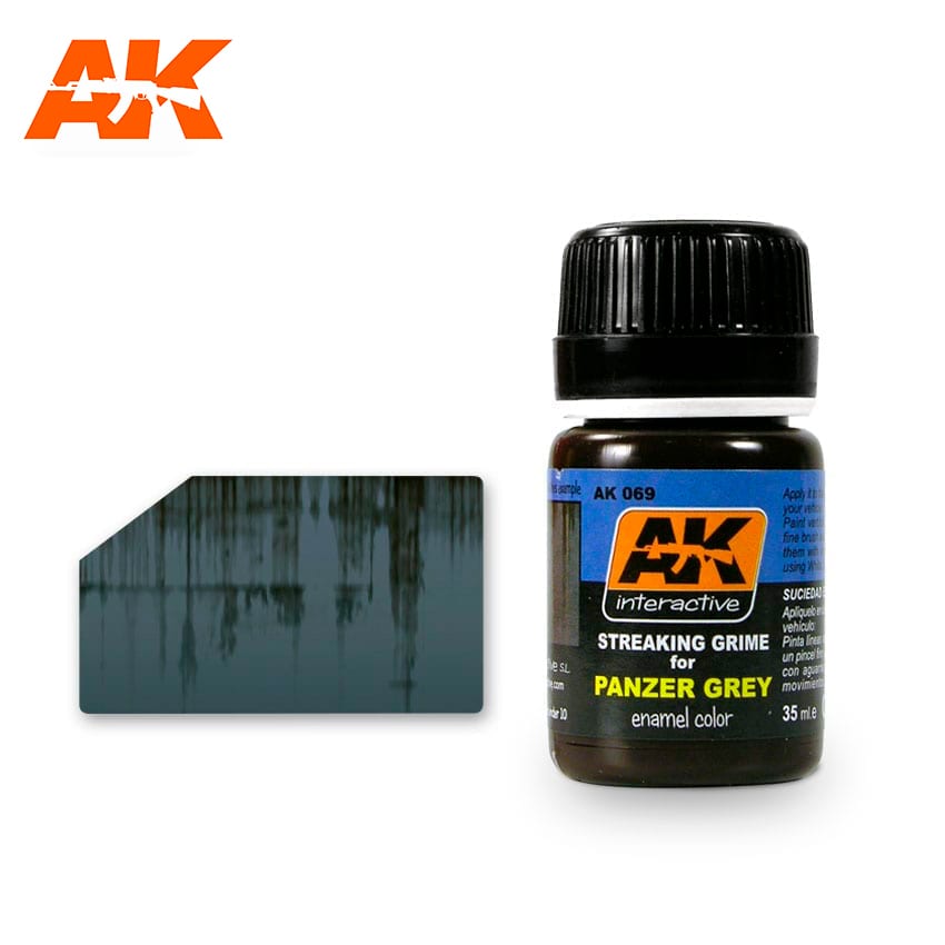 AK Interactive Streaking Grime For Panzer Grey Vehicles | 8436535570695
