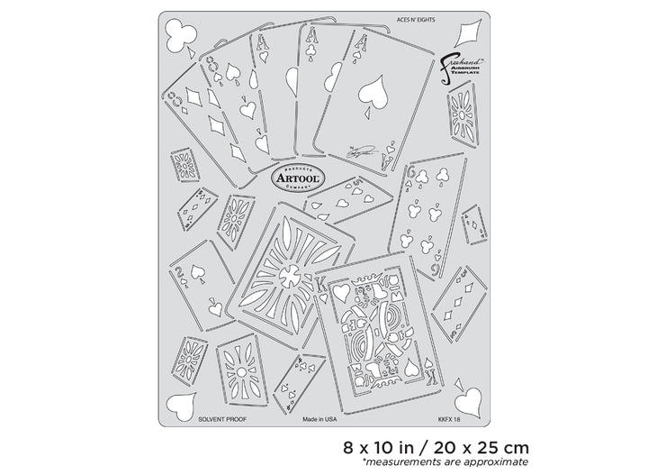 IWATA Artool Kustom Kulture Aces N' Eights Freehand Airbrush Template by Craig Fraser | 758240150183