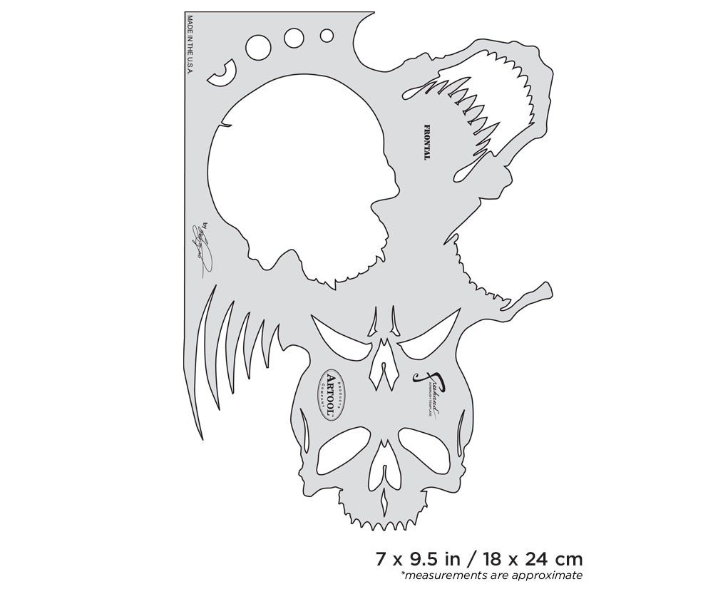 IWATA Artool Skullmaster The Frontal Freehand Airbrush Template by Craig Fraser | 758240038016
