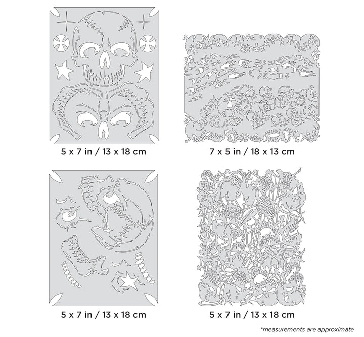IWATA Artool The Return of Skullmaster Mini Series Set Freehand Airbrush Template by Craig Fraser | 758240038337
