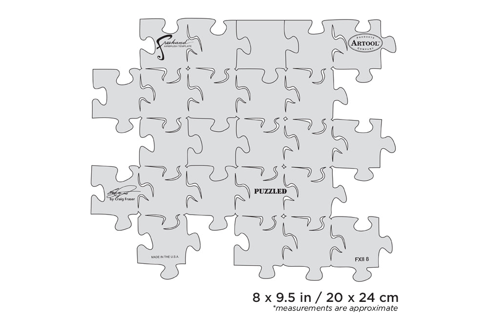 IWATA Artool FX II Puzzled Freehand Airbrush Template by Craig Fraser | 758240138211