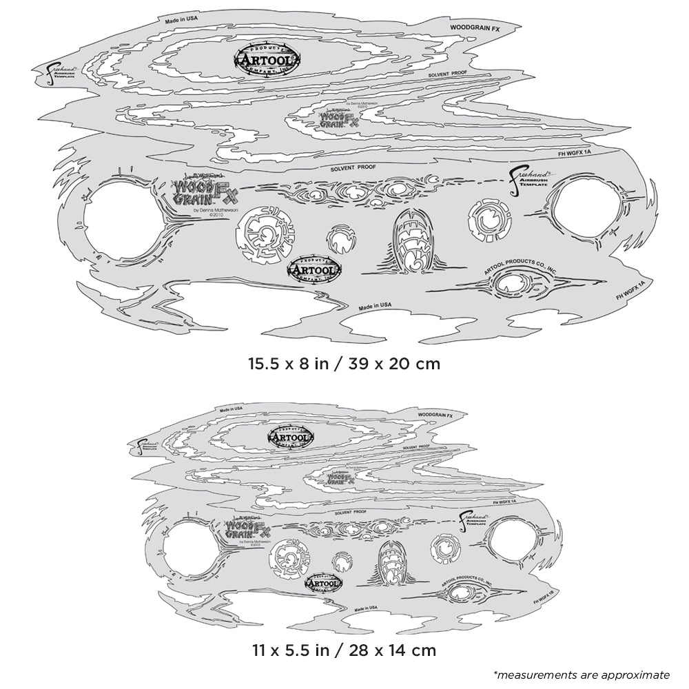 IWATA Artool Wood Grain FX Freehand Airbrush Template Set by Dennis Mathewson | 758240150831