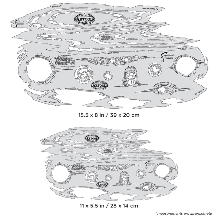 IWATA Artool Wood Grain FX Freehand Airbrush Template Set by Dennis Mathewson | 758240150831
