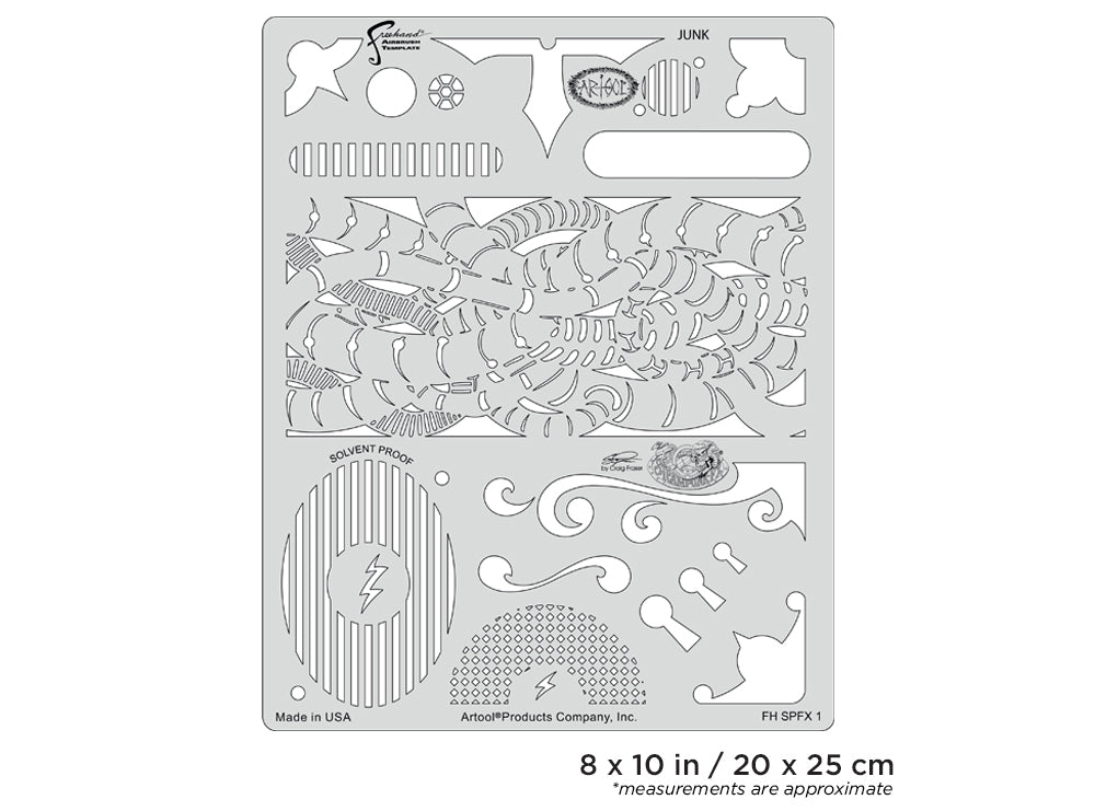 IWATA Artool Steampunk FX Junk Freehand Airbrush Template by Craig Fraser | 758240150602