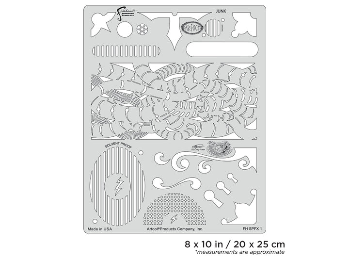 IWATA Artool Steampunk FX Junk Freehand Airbrush Template by Craig Fraser | 758240150602