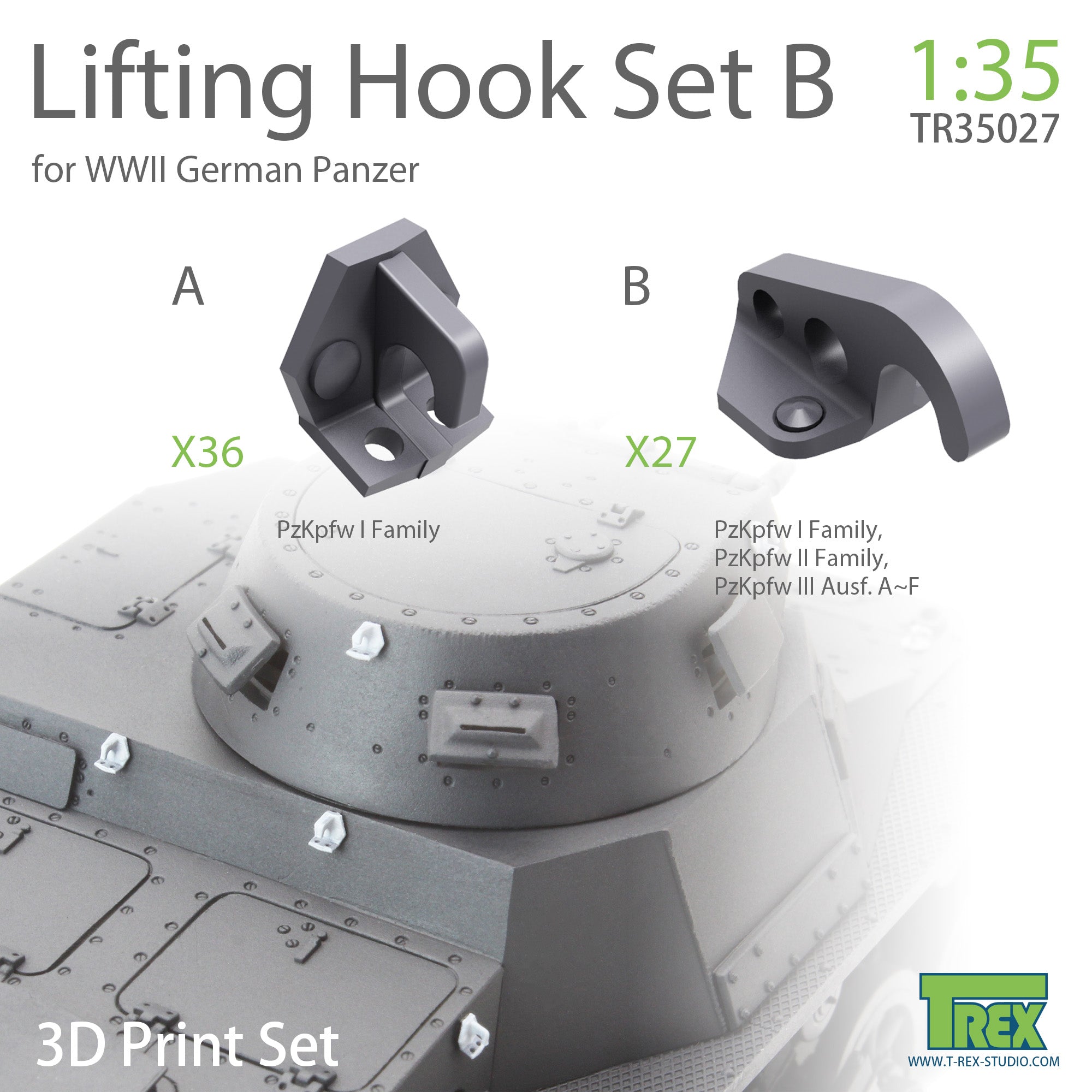 T-Rex Studio 1/35 Lifting Hook for WWW II German Panzer Set B | 6973984750442