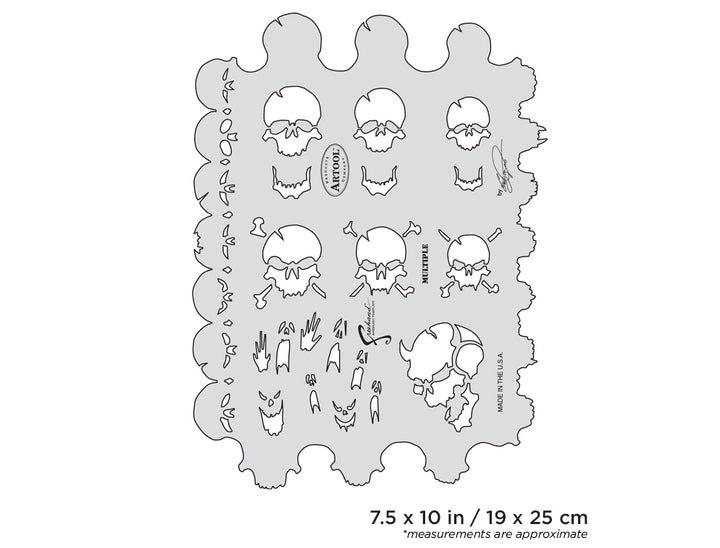 IWATA Artool Skullmaster Multiple Freehand Airbrush Template by Craig Fraser | 758240038009