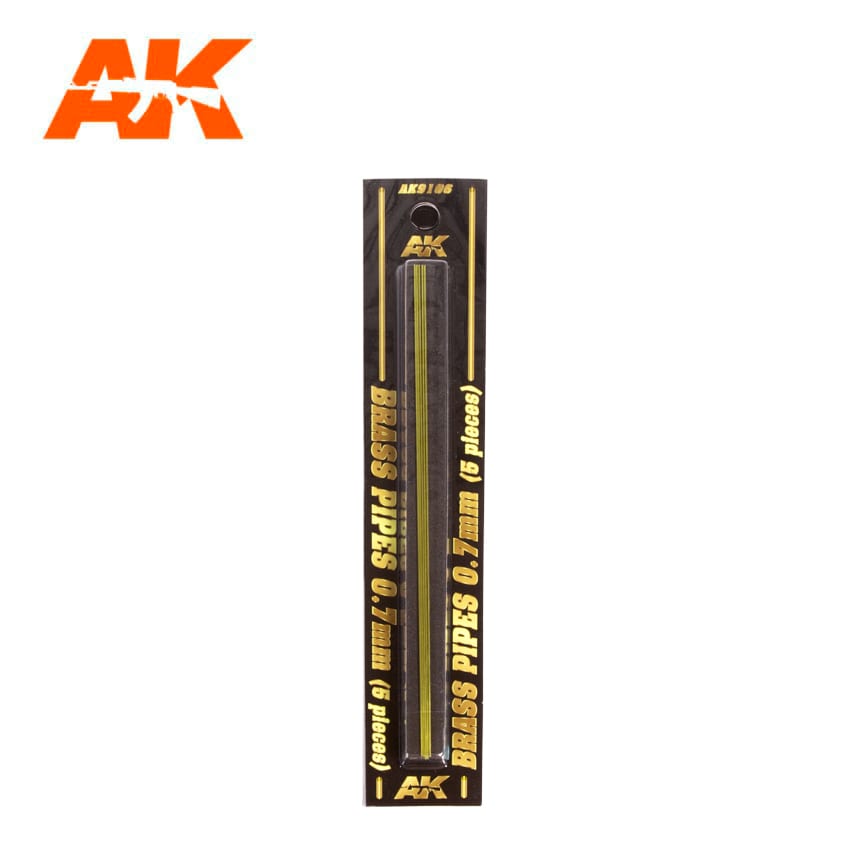AK Interactive BRASS PIPES 0.7mm, 5 units | 8435568307124