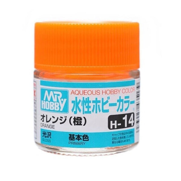 Mr Hobby Aqueous Color H14 Gloss Orange 10ml Bottle | 4973028738452