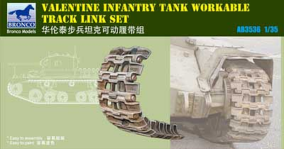 Bronco Models 1/35 Valentine Infantry Tank Workable Track link Set | 6970162339185