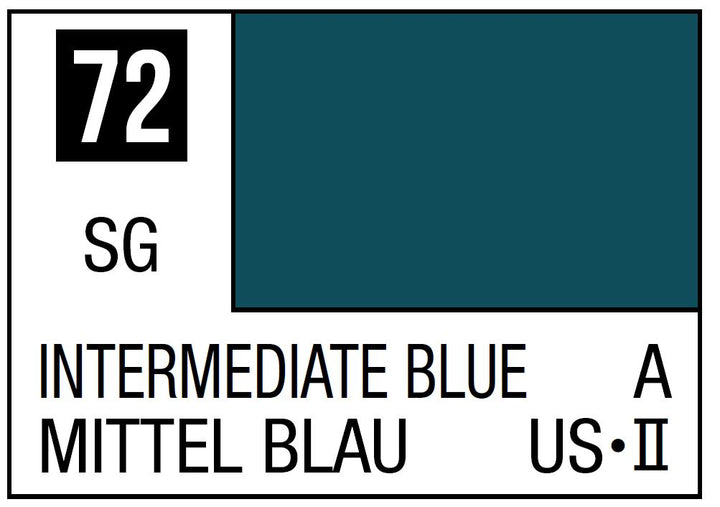 Mr Hobby Mr. Color 72 - Intermediate Blue (Semi-Gloss/Aircraft) - 10ml | 4973028635294