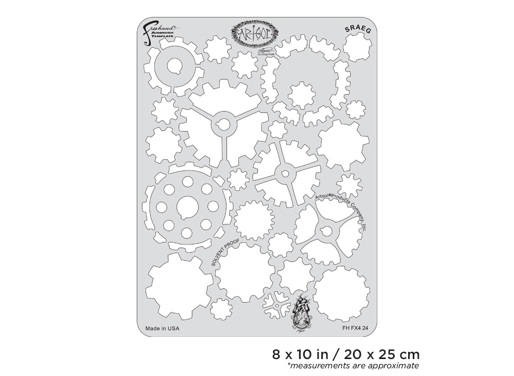 IWATA Artool FX4 Sraeg Freehand Airbrush Template by Craig Fraser | 758240138600
