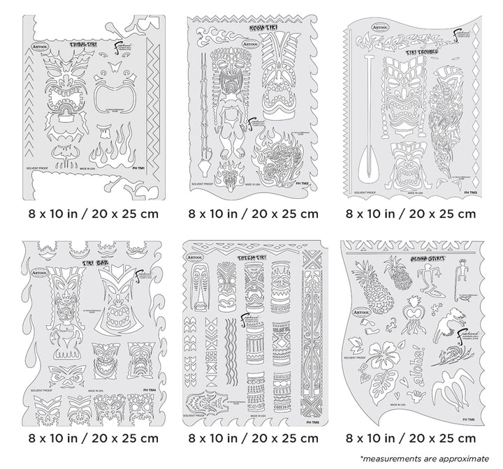 IWATA Artool Tiki Master Freehand Airbrush Template Set by Dennis Mathewson | 758240132882