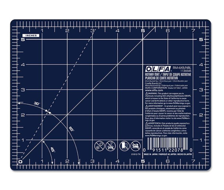 OLFA 6' x 8' Double Sided Rotary Mat, Navy (RM-6x8/NBL) | 091511220780