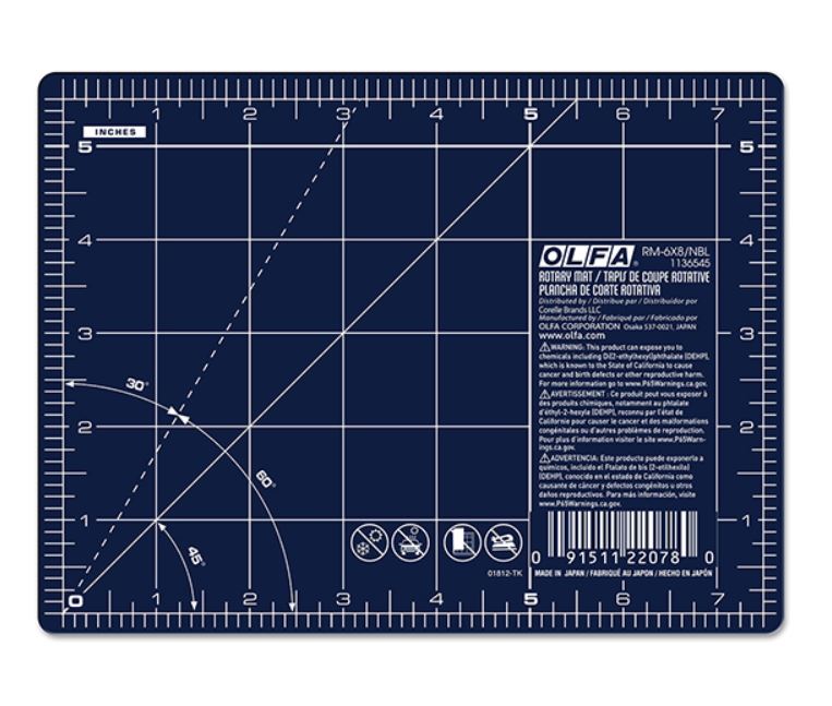 OLFA 6' x 8' Double Sided Rotary Mat, Navy (RM-6x8/NBL) | 091511220780