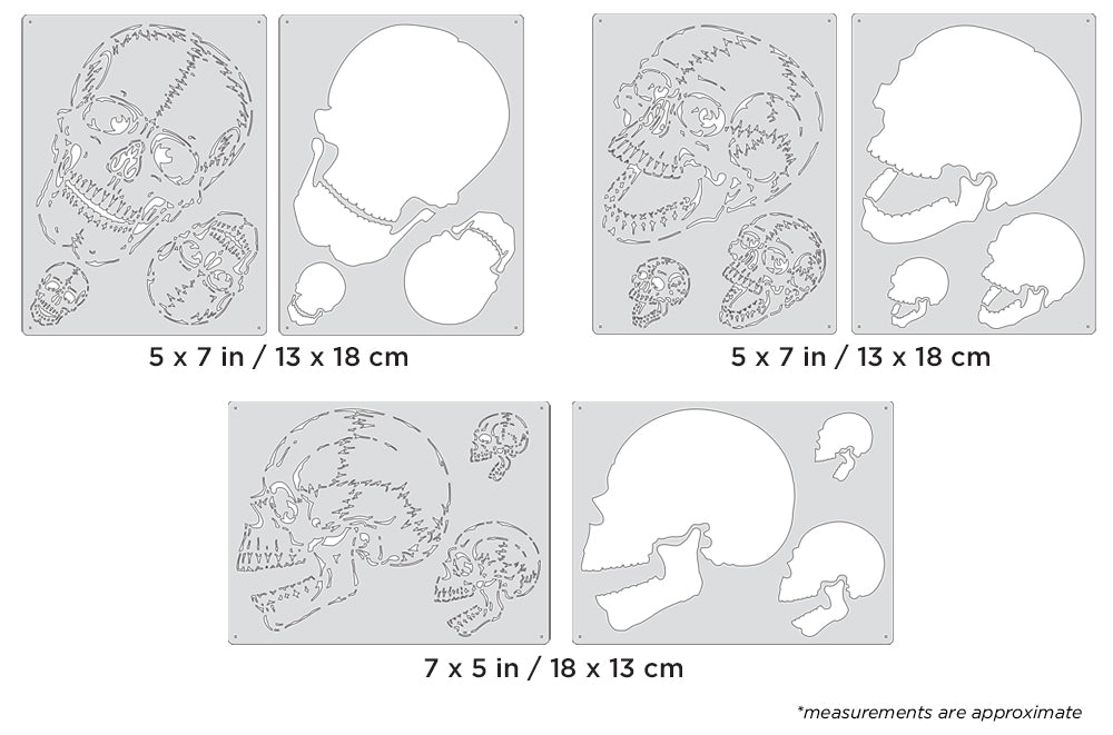 IWATA Artool Horror of Skullmaster Mini Series Set Freehand Airbrush Template by Craig Fraser | 758240038344