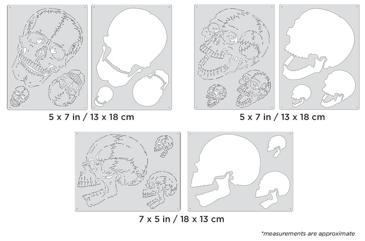 IWATA Artool Horror of Skullmaster Mini Series Set Freehand Airbrush Template by Craig Fraser | 758240038344