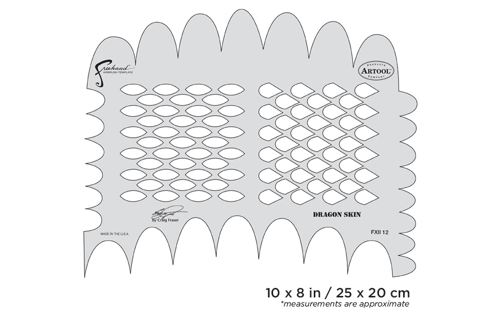 IWATA Artool FX II Dragon Skin Freehand Airbrush Template by Craig Fraser | 758240138259