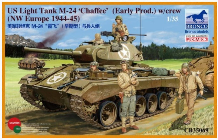 Bronco Models 1/35 US Light Tank M-24 Chaffee (Early Prod.) w/ Crew (NW Europe 1944-45) | 4544032691011