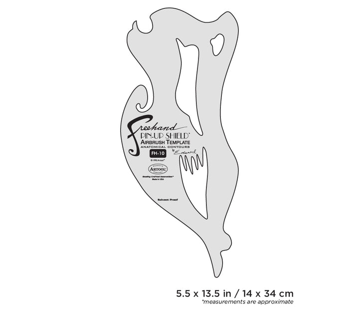 IWATA Artool #10 Pin Up Shield Freehand Airbrush Template by Edward Reed | 758240003106