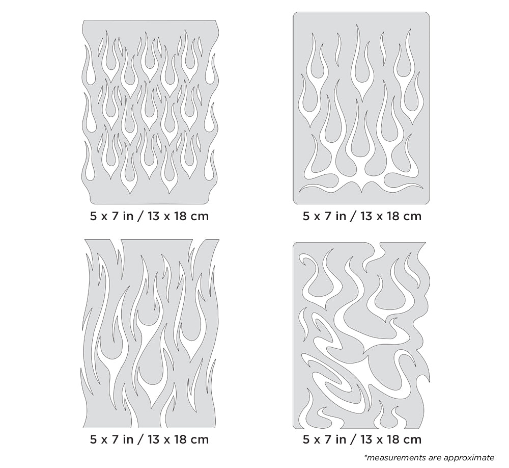 IWATA Artool Flame-o-rama Mini Series Freehand Airbrush Template by Craig Fraser | 758240038351
