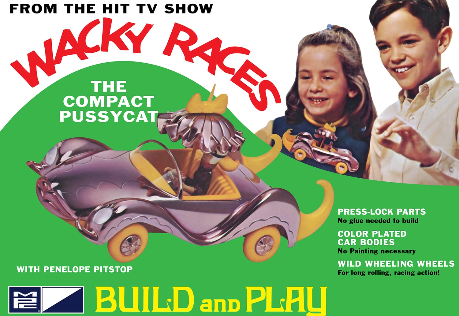 MPC 1/32 Wacky Races Compact Pussycat Snap Fit Kit | 849398043554