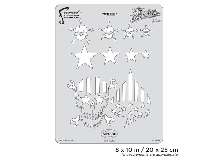 IWATA Artool Patriotica White Freehand Airbrush Template by Craig Fraser | 758240037026