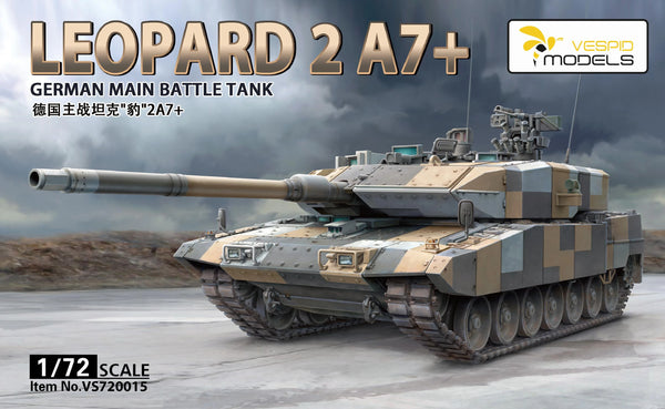 Vespid Models 1/72 German Main Battle Tank Leopard 2 A7 + Metal Barrel + Metal Tow Cable