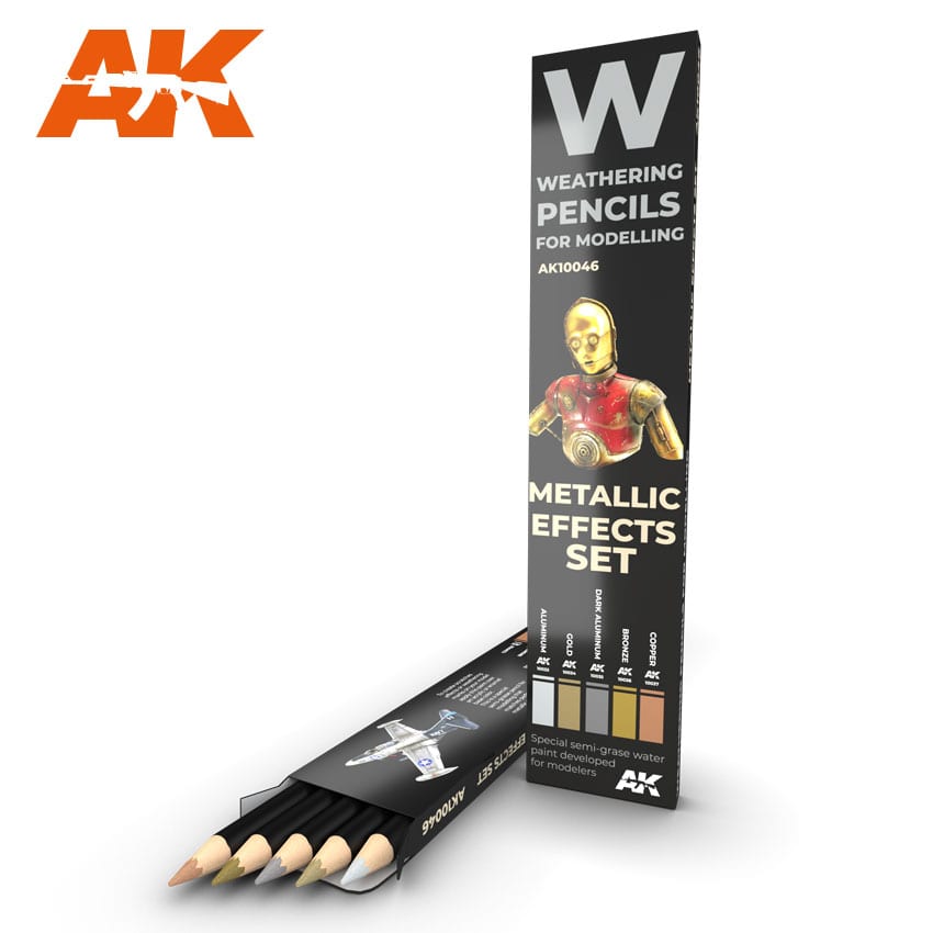 AK Interactive Weathering Pencil Set - Metallics | 8436564929471