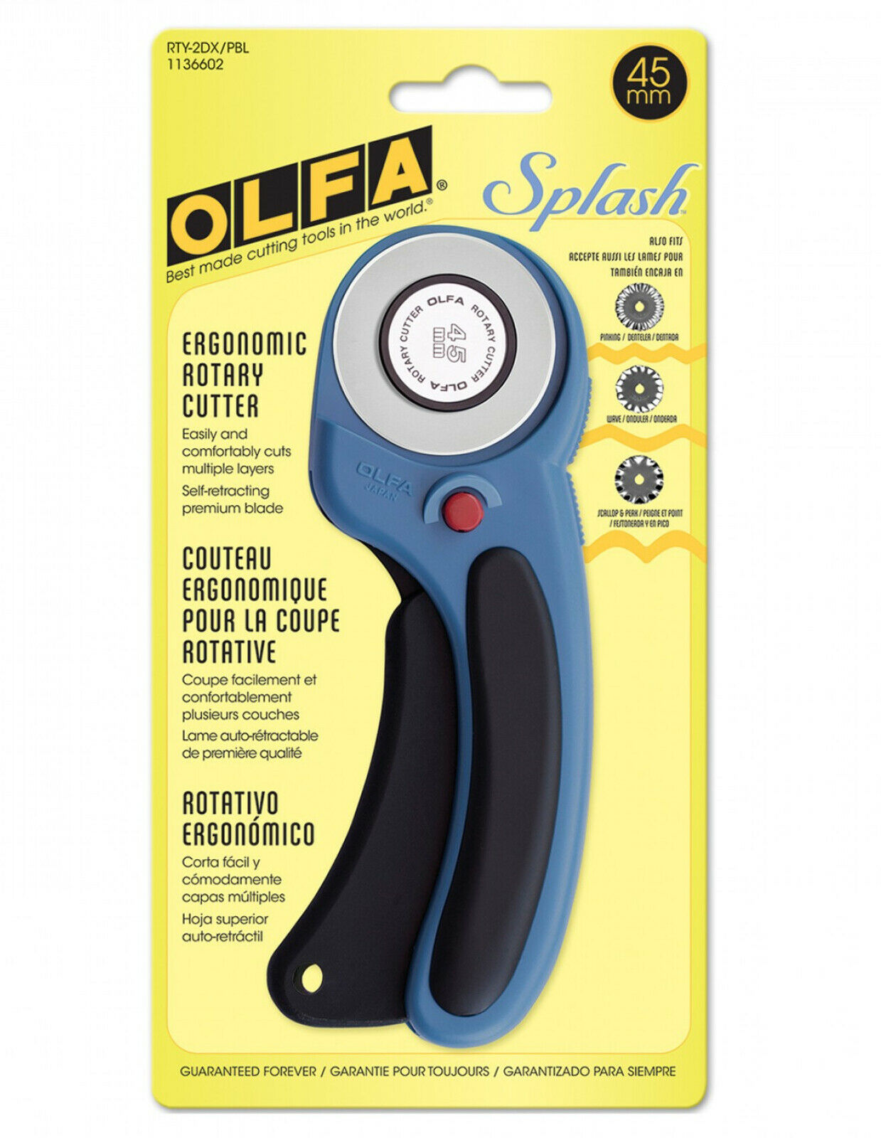 OLFA 45mm RTY-2DX/PBL Ergonomic Rotary Cutter, Pacific Blue | 91511220773