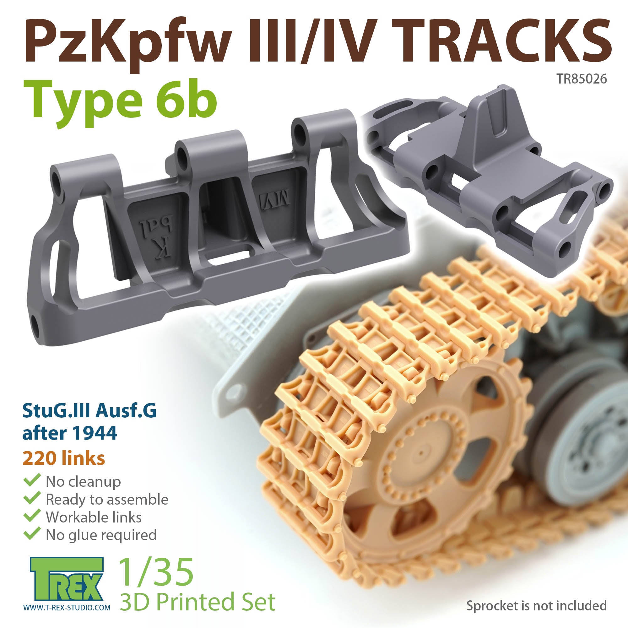 T-Rex Studio 1/35 PzKpfw.III/IV Tracks Type 6b | 6973984751203