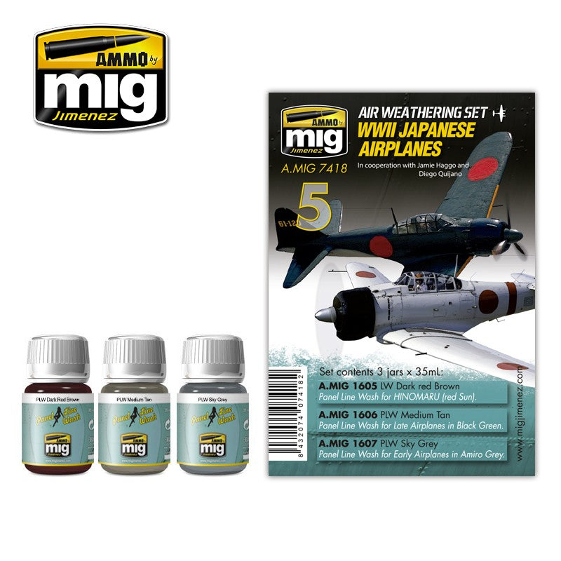 Ammo Mig WWII Japanese Airplanes Air Weathering Set | 8432074074182