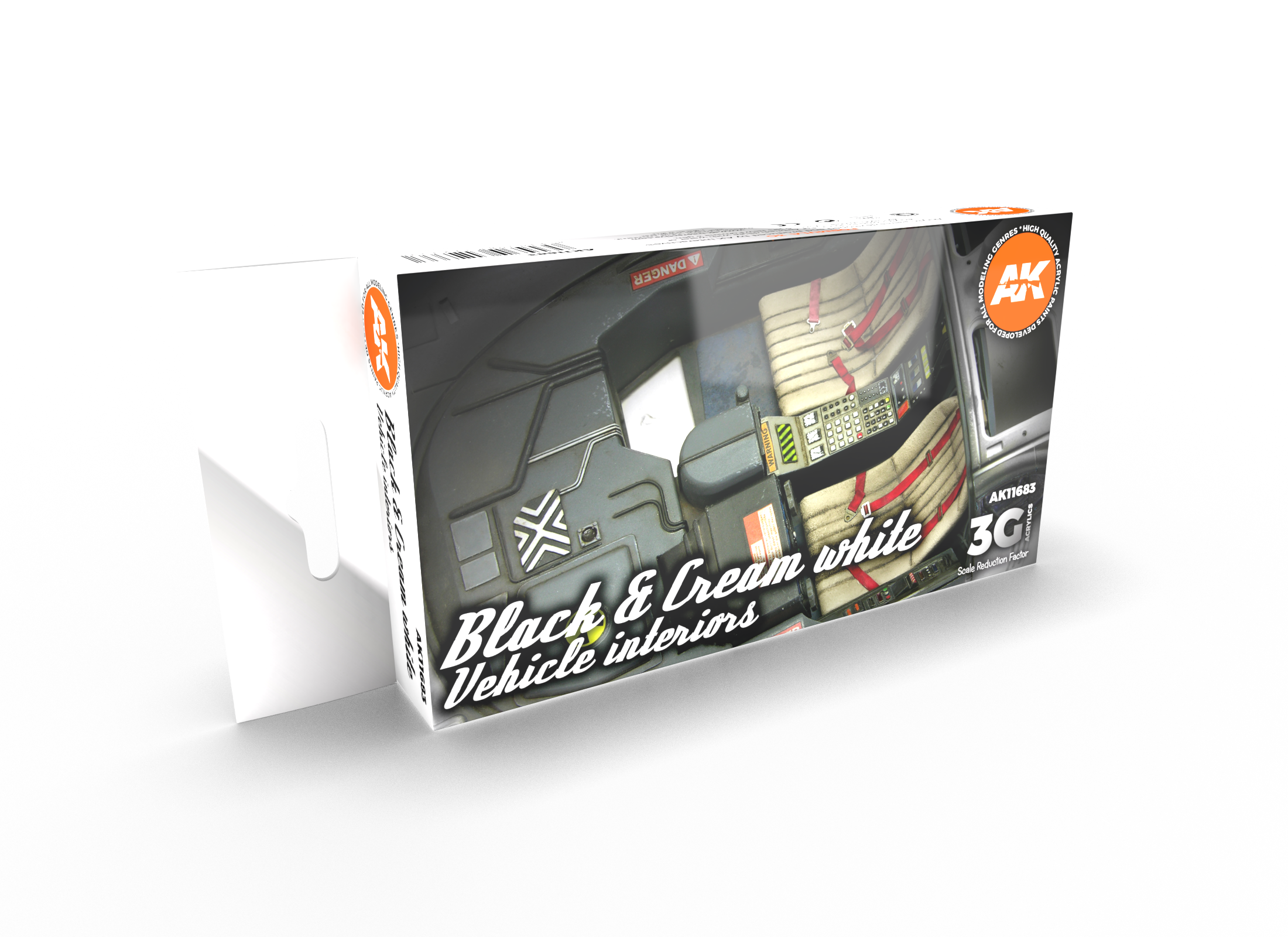 AK Interactive 3G Black & Cream White Vehicle Interiors | 8435568312333