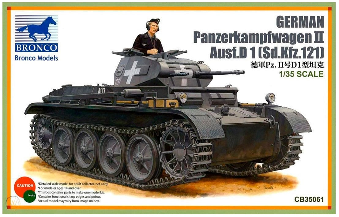 Bronco Models 1/35 German PanzerKampfwagen II Ausf.D1(Sd.kfz.121) Tank Model Kit | 4544032681579